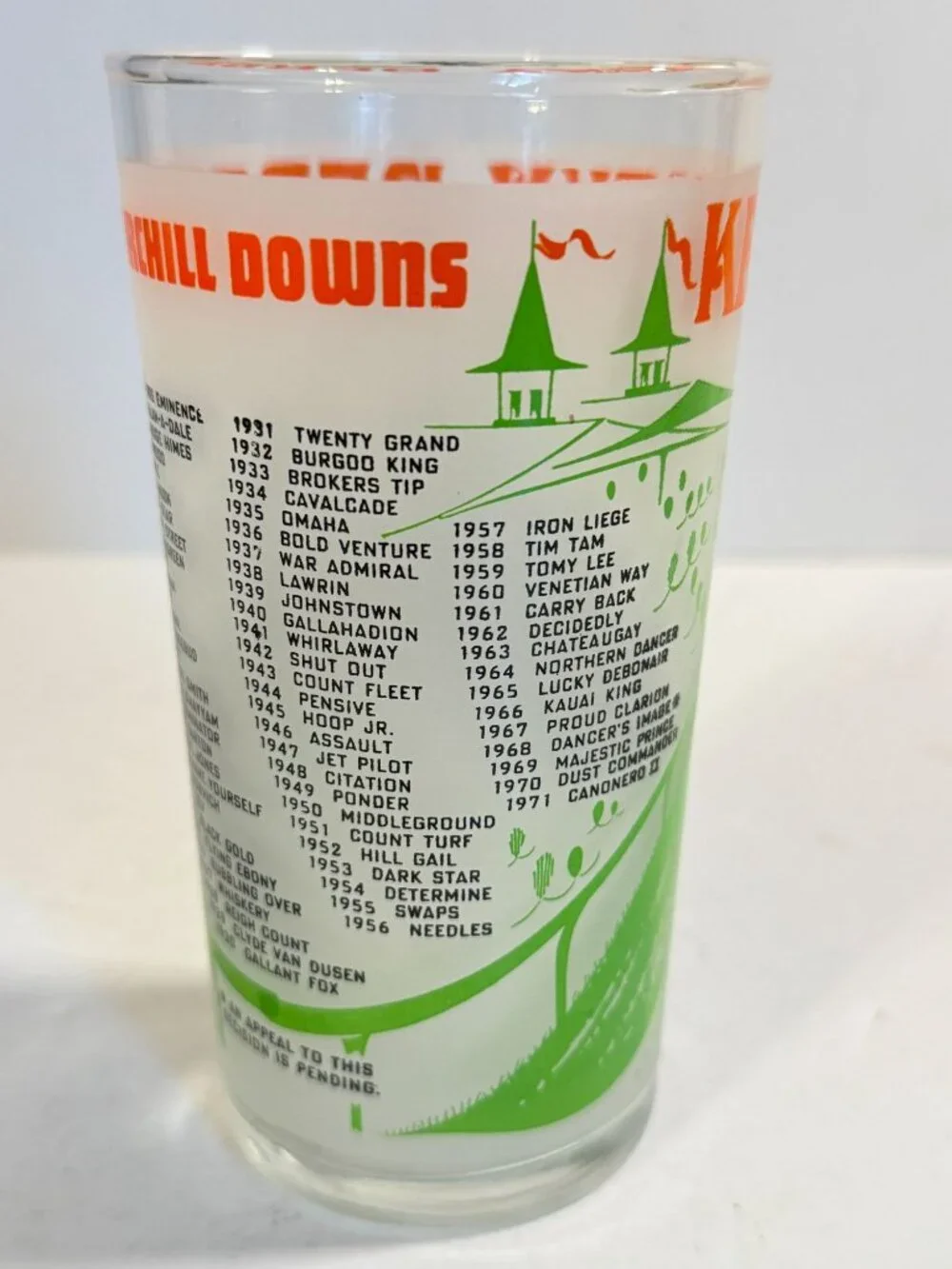 Vintage 1972 Kentucky Derby Mint Julep Glass Churchill Downs Barware